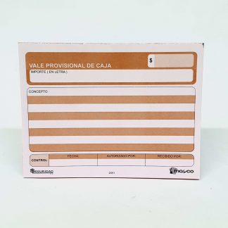 Vale provisional de caja